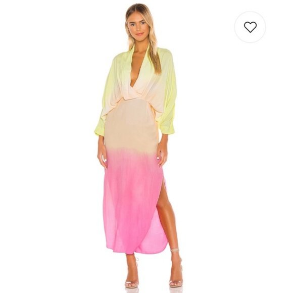 S/W/F Long Sleeve Dip Dye Maxi Dress NWT - Picture 12 of 14